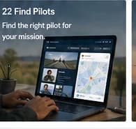 A client reviewing professional drone pilot profiles by location and service context.